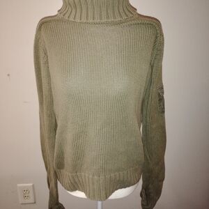 Calvin Klein Jeans Olive Ribbed Turtleneck Sweater